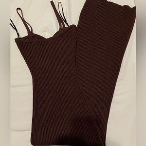 Forever 21 Chocolate Ribbed Knit Dress